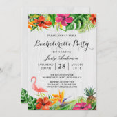 熱帯フローラフラミンゴルアウ（ハワイ式宴会）バチェロレッテ 招待状 (正面/裏面)