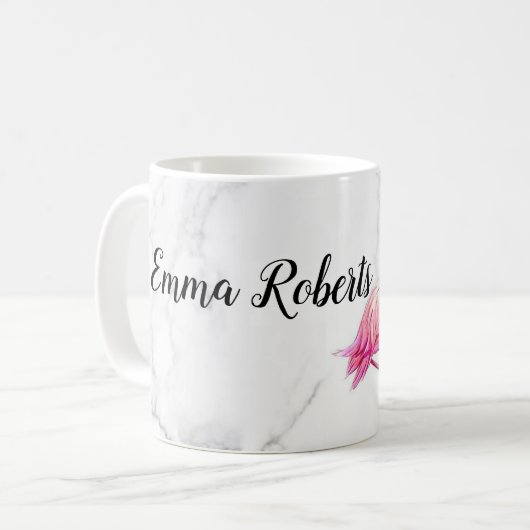 熱帯フローラフラミンゴ幾何学模様  コーヒーマグカップ (正面左)