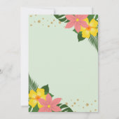 熱帯フローラフラミンゴ結婚サマー 招待状 (裏面)