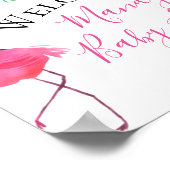 熱帯フローラフラミンゴ赤ちゃんシャワーサイン ポスター (角)