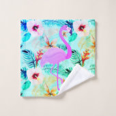 熱帯フローラフラミンゴ バスタオルセット (ウォッシュタオル)