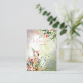 熱帯フローラフラミンゴQRコードディスプレイ 名刺 (スタンド正面)