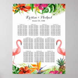 熱帯フローラフラミ結婚ンゴの座席表 ポスター