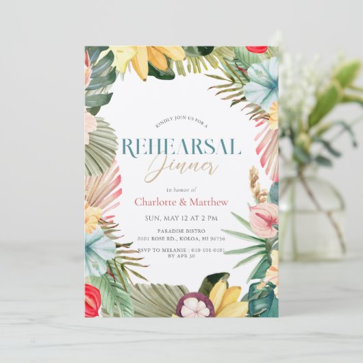 熱帯フローラフルーツウォーターカラーリハーサルディナー 招待状 (スタンド正面)