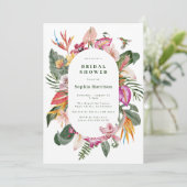 熱帯フローラフレームブライダルシャワー招待 招待状 (スタンド正面)