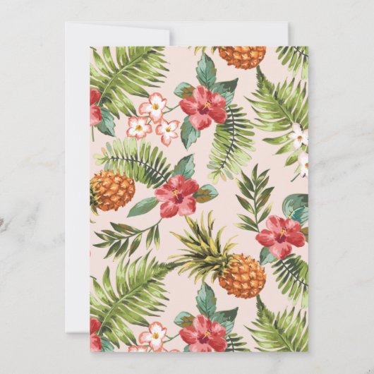 熱帯フローラブライダルウェディングシャワー招待状 招待状 (裏面)