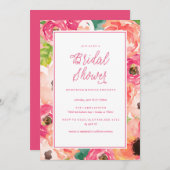 熱帯フローラブライダルシャワーの招待 招待状 (正面/裏面)