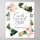 熱帯フローラブライダルシャワーカードとギフトサイン ポスター (正面)