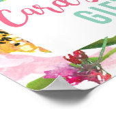 熱帯フローラブライダルシャワーカードとギフトサイン ポスター (角)