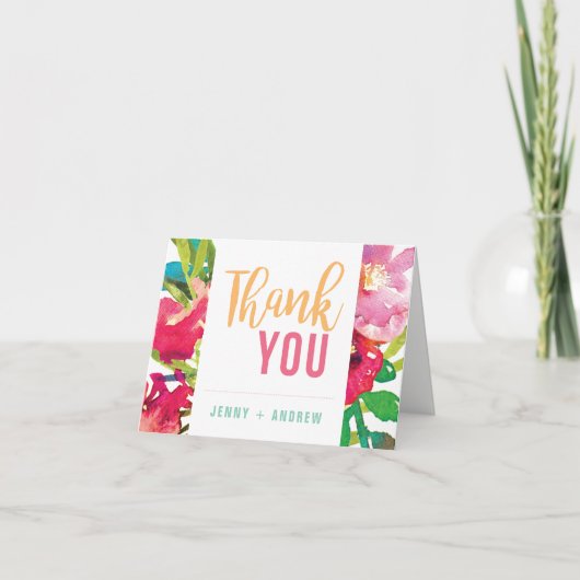 熱帯フローラブライダルシャワーサンキューカード サンキューカード (正面)