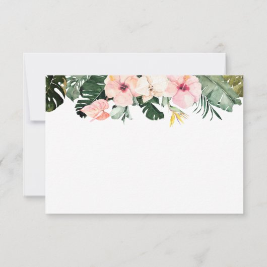 熱帯フローラブライダルシャワーサンキューカード 出欠カード (裏面)