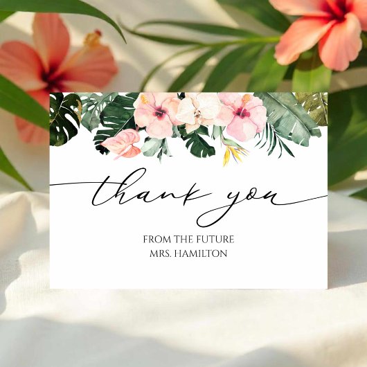 熱帯フローラブライダルシャワーサンキューカード 出欠カード