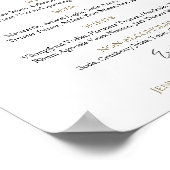 熱帯フローラブライダルシャワードリンクのメニューサイン ポスター (角)