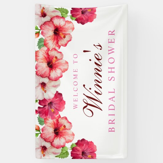 熱帯フローラブライダルシャワーバナー 横断幕 (縦)
