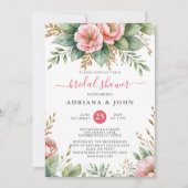 熱帯フローラブライダルシャワービーチ結婚パーティー 招待状 (正面)