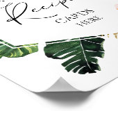 熱帯フローラブライダルシャワーレシピカードサイン ポスター (角)