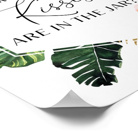 熱帯フローラブライダルシャワー何人のキスサイン ポスター (角)