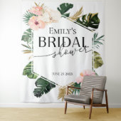 熱帯フローラブライダルシャワー背景フォトプロップ タペストリー (インサイチュ)