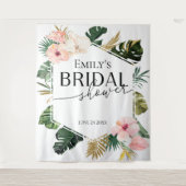 熱帯フローラブライダルシャワー背景フォトプロップ タペストリー (正面)