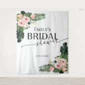 熱帯フローラブライダルシャワー背景フォトプロップ タペストリー (正面)