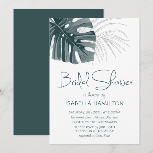 熱帯フローラブライダルシャワー 招待状 (正面/裏面)