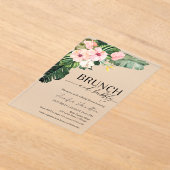 熱帯フローラブランチ&バブリーブライダルシャワー アクリル招待状 (レイダウン)