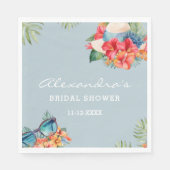 熱帯フローラブルービーチブライダルシャワー スタンダードランチョンナプキン (正面)