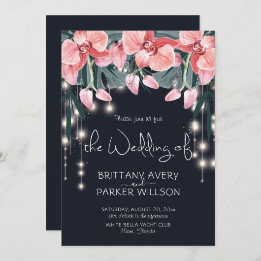 熱帯フローラブ結婚ルー 招待状 (正面/裏面)