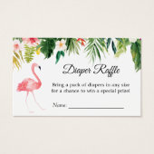 熱帯フローラベビーシャワーおむつラッフルカード (正面)