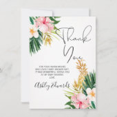 熱帯フローラベビーシャワーサンキューカード 招待状 (正面)