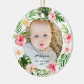 熱帯フローラベビー写真オーナメント セラミックオーナメント (左)