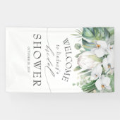 熱帯フローラホワイトキングプロテアブライダルシャワー 横断幕 (横)