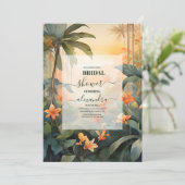 熱帯フローラモダン夏ブライダルシャワー 招待状 (スタンド正面)