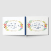 熱帯フローラモダン花束楕円形 ゲストブック (全面)