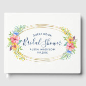 熱帯フローラモダン花束楕円形 ゲストブック (正面)