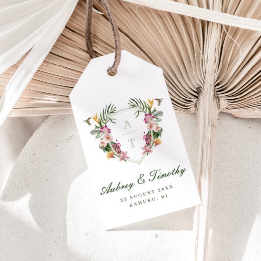 熱帯フローラモノグラ結婚ム病 ギフトタグ