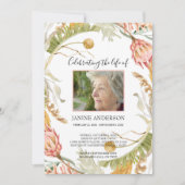 熱帯フローラライフお祝い写真 招待状 (正面)