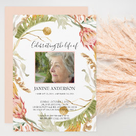 熱帯フローラライフお祝い写真 招待状