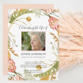 熱帯フローラライフお祝い写真 招待状