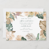 熱帯フローララブとビーチ写真 セーブザデート (正面)