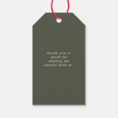 熱帯フローララブグ感謝していローン結婚式の引き出物 ギフトタグ (裏面)