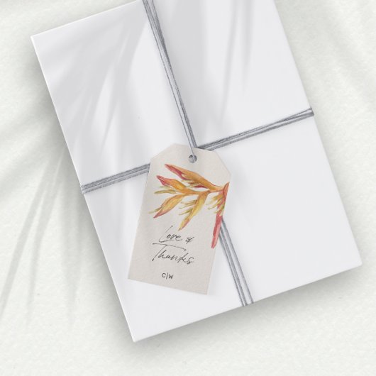 熱帯フローララヴ感謝してい結婚式の引き出物 ギフトタグ