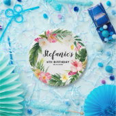 熱帯フローラリースサマーバースデーパーティー ペーパープレート (パーティー)