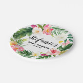 熱帯フローラリースサマーベビーシャワー ペーパープレート (アングル)