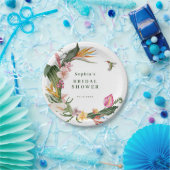 熱帯フローラリースブライダルシャワー招待 ペーパープレート (パーティー)