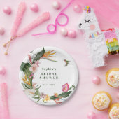 熱帯フローラリースブライダルシャワー招待 ペーパープレート (パーティー)