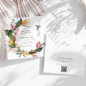 熱帯フローラリースブライダルシャワー招待 招待状