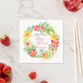 熱帯フローラリース パーソナライズされた スタンダードカクテルナプキン (インサイチュ)