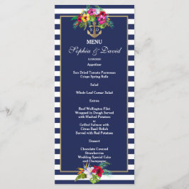 熱帯フローラルアウ(ハワイ式宴会)ネイビーブルーストライプメニュー メニュー