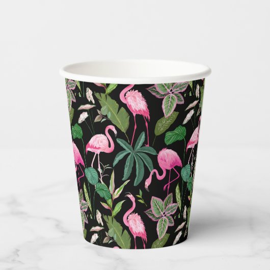 熱帯フローラルアウ（ハワイ式宴会）、フラミンゴス、誕生日写真 紙コップ (裏面)